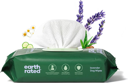 Eco-Friendly Lavender Dog Wipes – Hypoallergenic Grooming & Paw Care (100 Count)
