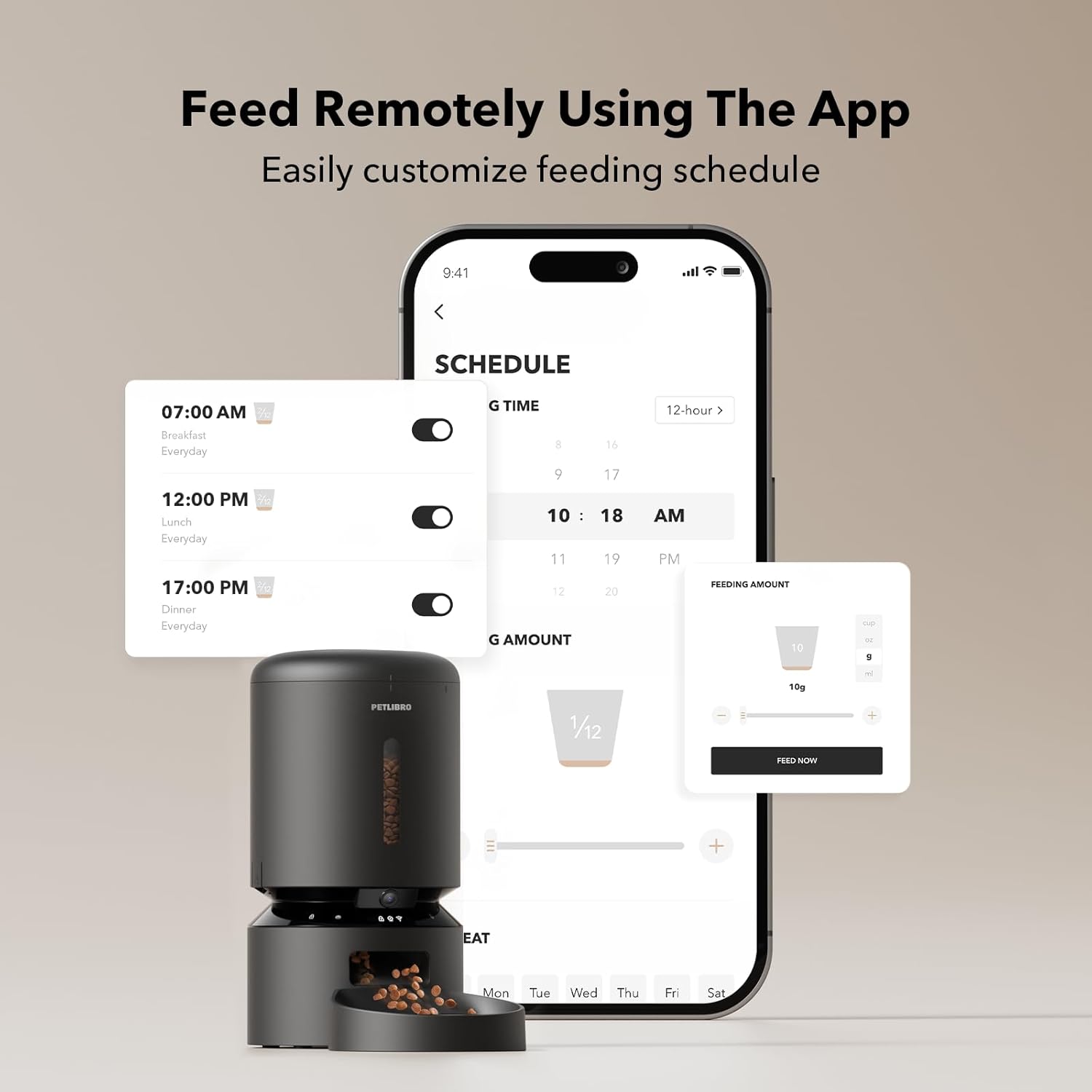 Smart Automatic Pet Feeder with Camera – 1080P WiFi, 2-Way Audio, Night Vision & Motion Alerts