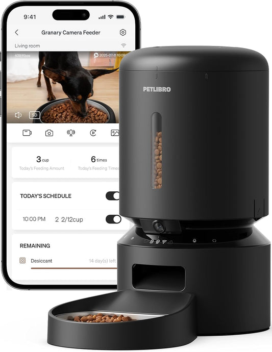 Smart Automatic Pet Feeder with Camera – 1080P WiFi, 2-Way Audio, Night Vision & Motion Alerts
