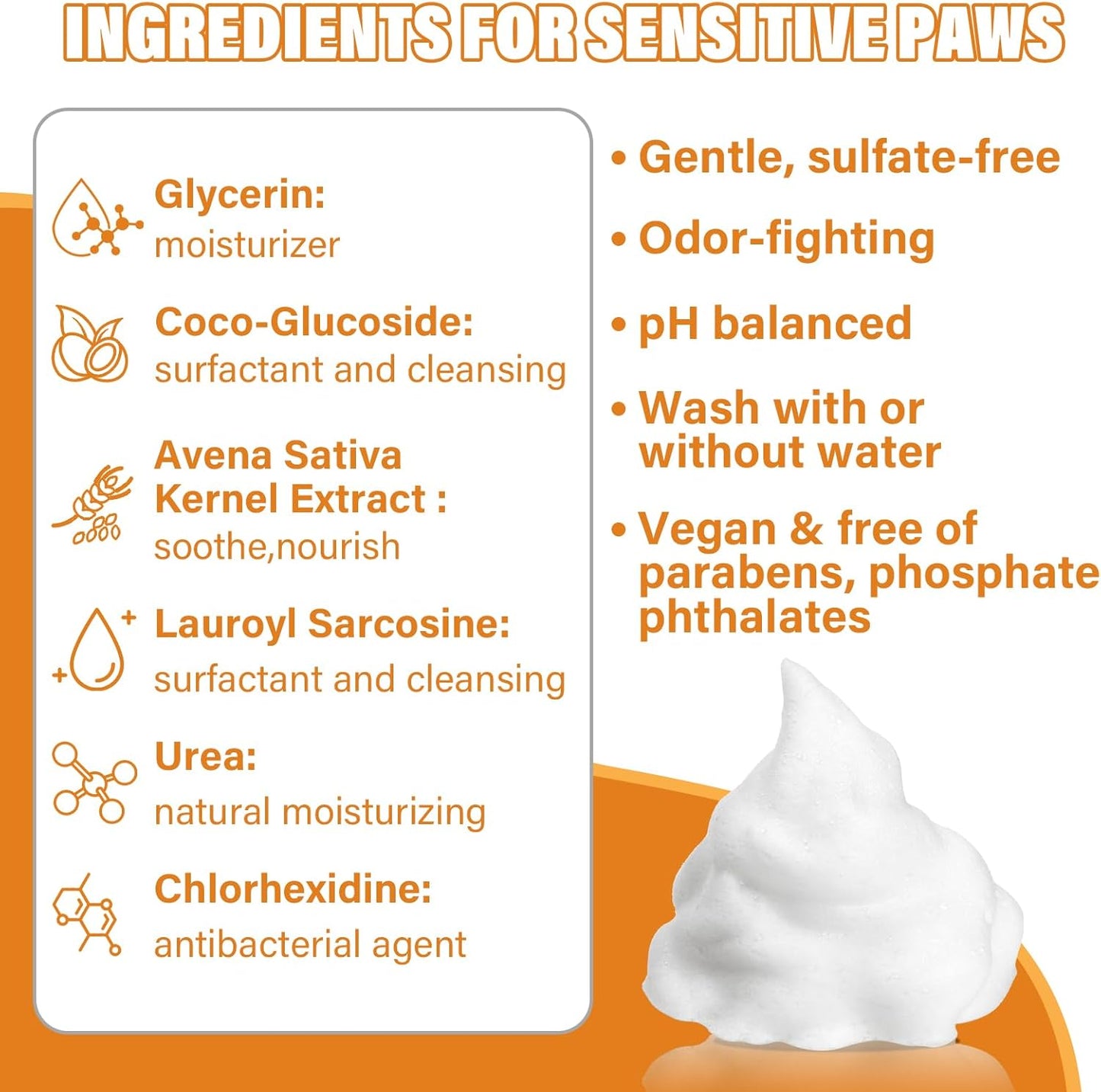 No-Rinse Foaming Paw Cleaner with Brush – Gentle Rose Extract Wash for Dogs & Cats (5oz)