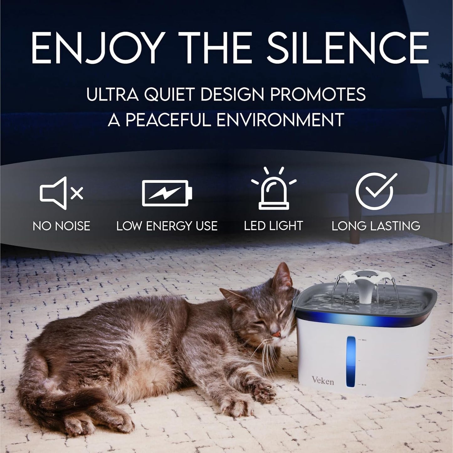 Automatic Pet Water Fountain (95oz/2.8L) – Award-Winning Dispenser with Filters for Cats & Dogs