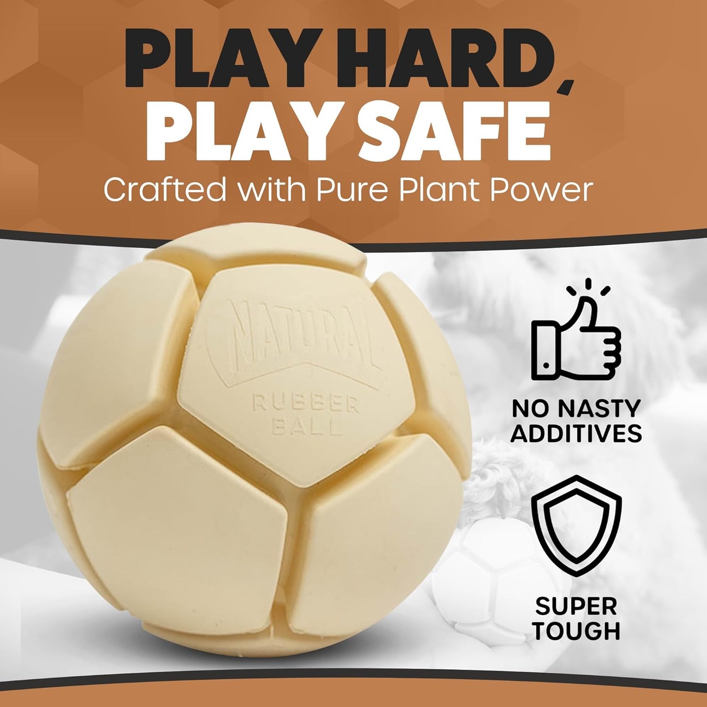Eco-Friendly Natural Rubber Dog Ball – Durable Chew & Fetch Toy for Medium to Large Dogs