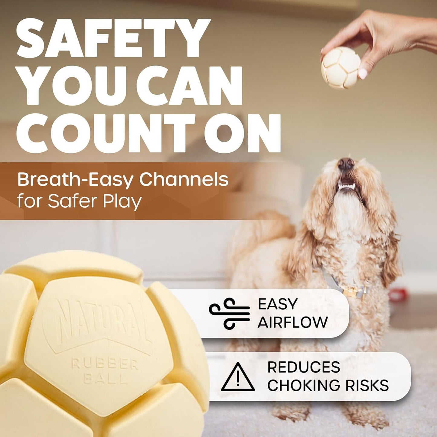 Eco-Friendly Natural Rubber Dog Ball – Durable Chew & Fetch Toy for Medium to Large Dogs