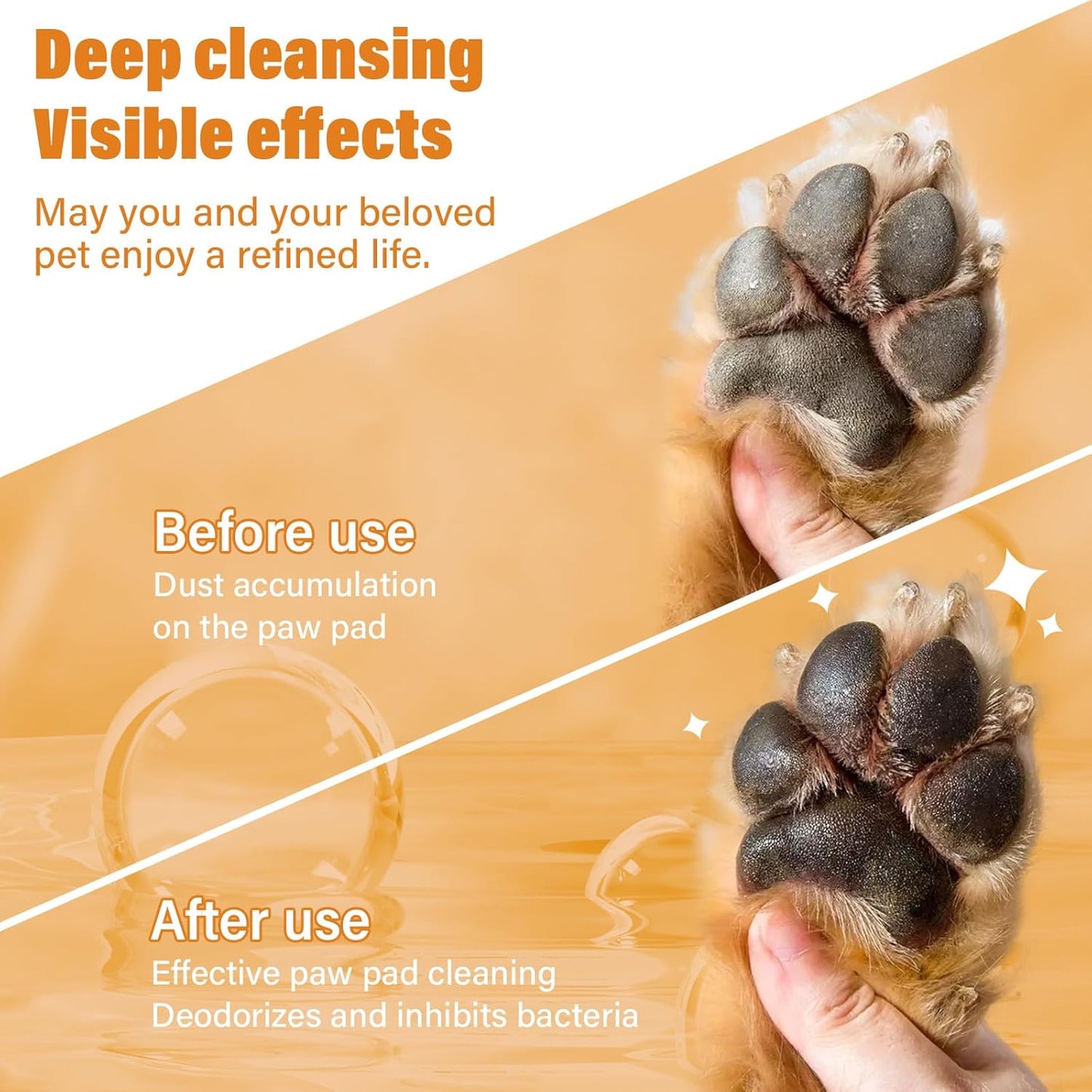 No-Rinse Foaming Paw Cleaner with Brush – Gentle Rose Extract Wash for Dogs & Cats (5oz)