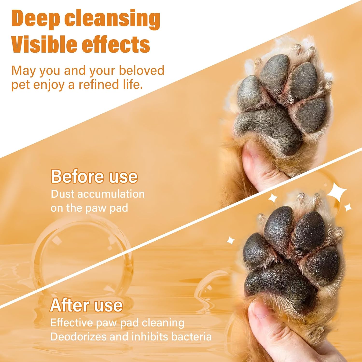 No-Rinse Foaming Paw Cleaner with Brush – Gentle Rose Extract Wash for Dogs & Cats (5oz)