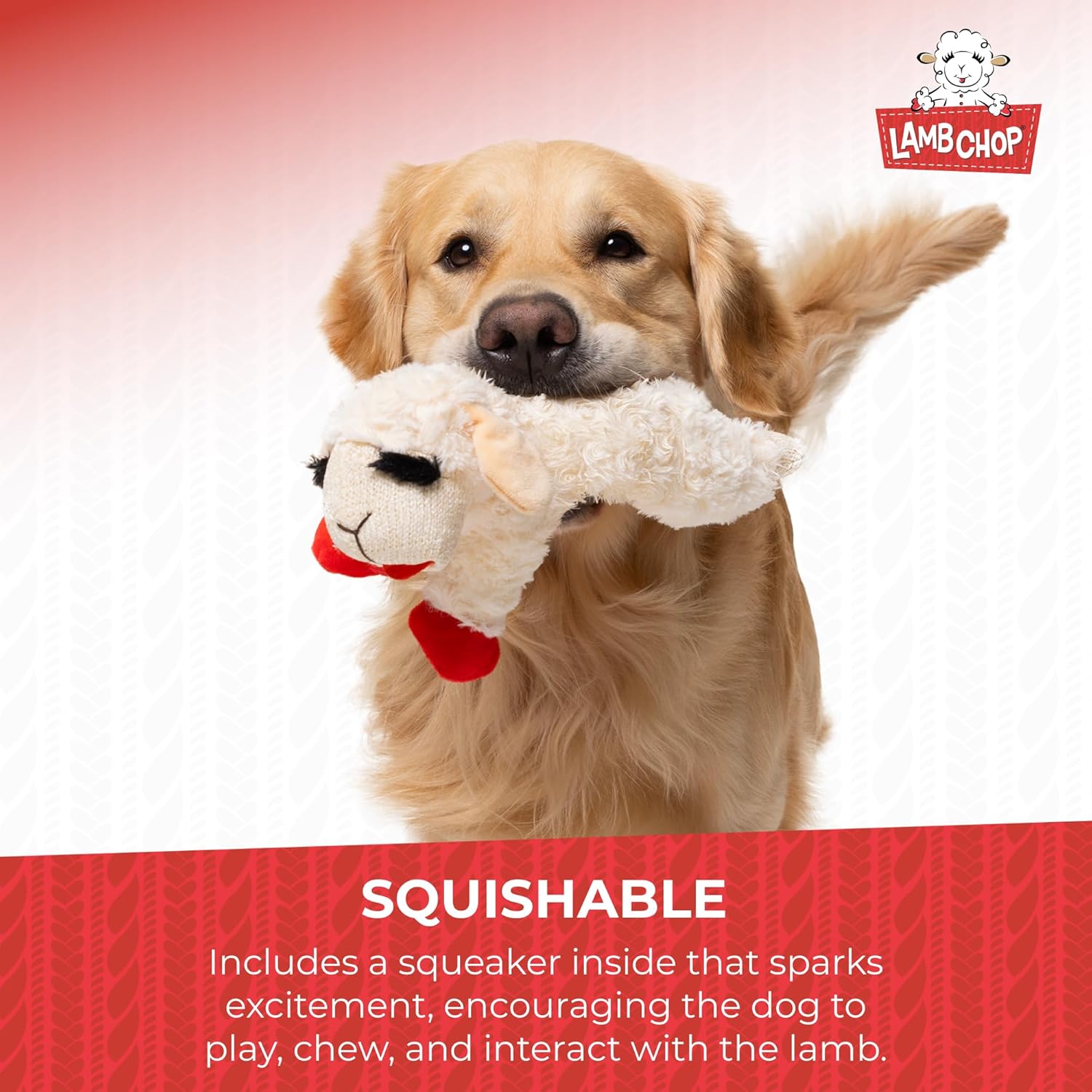 Lamb Chop Plush Dog Toy – Squeaky & Soft Cuddle Toy