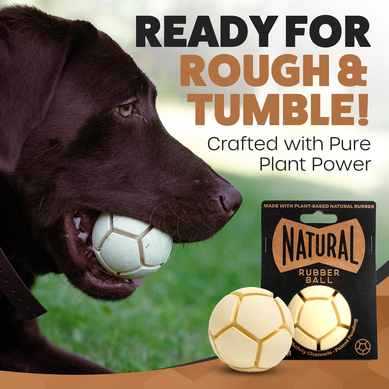 Eco-Friendly Natural Rubber Dog Ball – Durable Chew & Fetch Toy for Medium to Large Dogs
