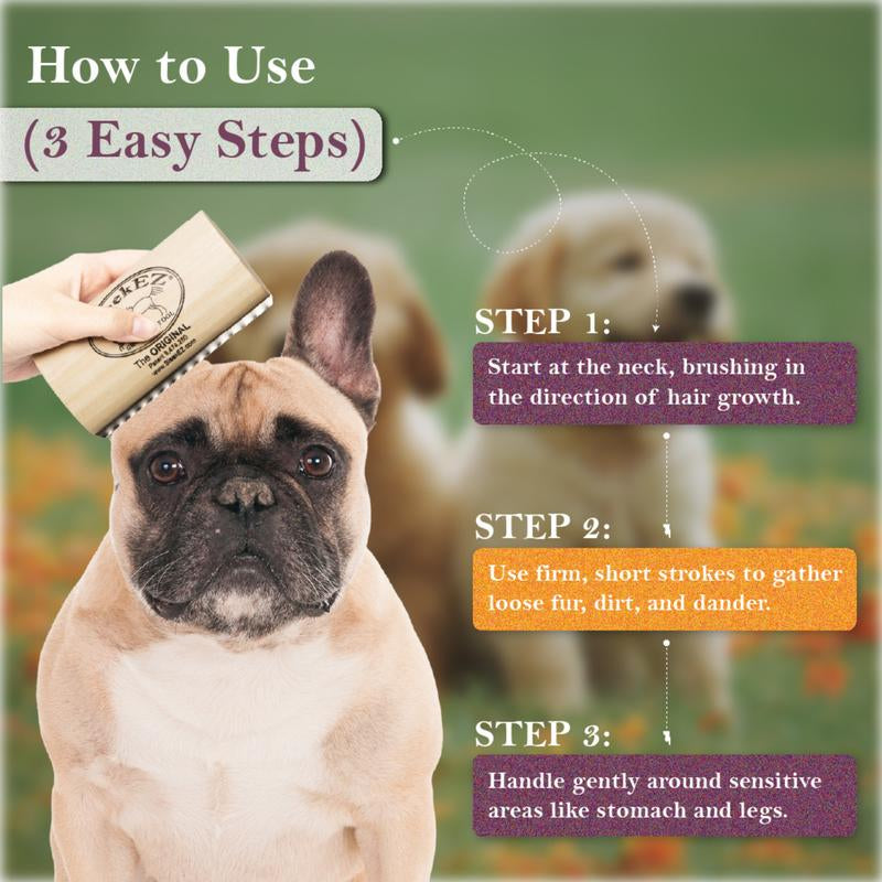 Sleekez Deshedding & Grooming Brush – Professional Dog Comb for Short & Long Hair, 5-Inch Ergonomic Tool